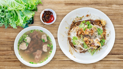Pho Kho or Dried noodle. Pho kho Gia Lai vietnam. The dry Pho noodles - a famous dish of Gia Lai. 