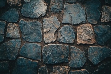 Close-up of stone wall with rocks
