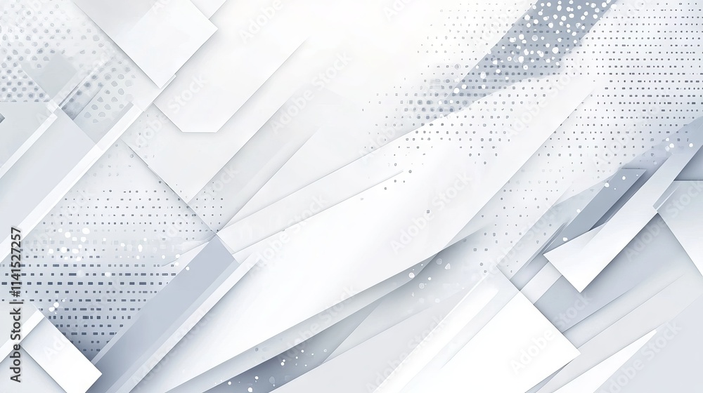 Poster abstract geometric technology banner design with white and grey vector background for modern digital