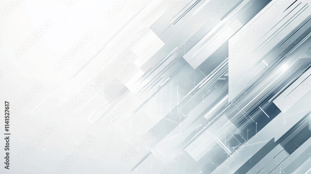Poster abstract geometric technology banner design with white and grey vector background for modern digital