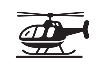 Abstract Black Helicopter Silhouette