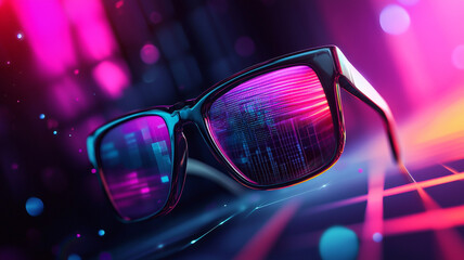 Futuristic Glasses with Digital Data Overlay
