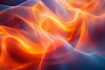 Obraz premium Flowing ribbons of light weaving into dynamic abstract forms. Generative AI