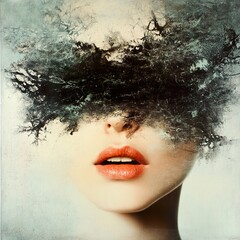 Hidden Face: A Surreal Portrait of Nature and Womanhood