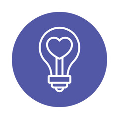 Love Light Vector Gylph Circle Icon. Eps 10 file 