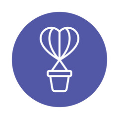 Love Air Balloon Vector Gylph Circle Icon. Eps 10 file 