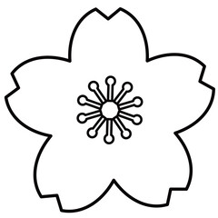 シンプルでかわいい桜の花のイラスト