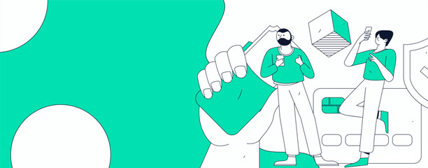 Internet financial management investment flat vector concept operation hand drawn illustration
