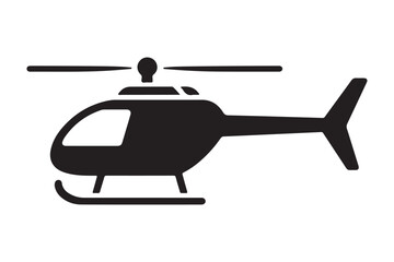 Elegant Helicopter Silhouette Vector Art