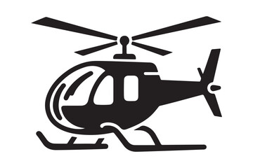 Vector Helicopter Silhouette in Bold Black