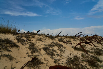 anchor cemetery graveyard at Praia do Barril