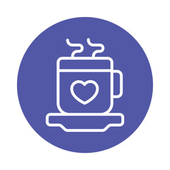 Coffee Date Vector Gylph Circle Icon. Eps 10 file 