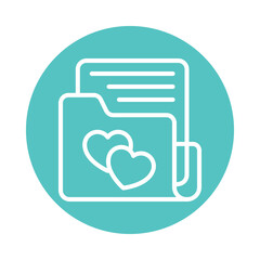 Love Folder Vector Gylph Circle Icon. Eps 10 file 