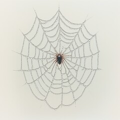 Fototapeta premium Intricate spider web with spider nature scene macro photography indoor environment close-up view natural beauty