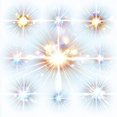 Dynamic light sparks and glows abstract art digital illustration bright environment close-up view illuminating concepts