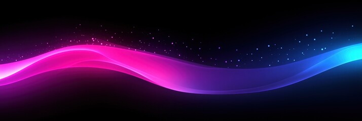 Obraz premium Iridescent Waves on a Pitch Black Background with Pastel Hues and Sparkling Effects for Artistic and Abstract Designs