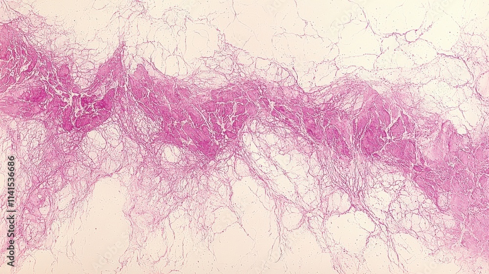 Poster microscopic image of neural tissue interconnectedness laboratory scientific illustration abstract en