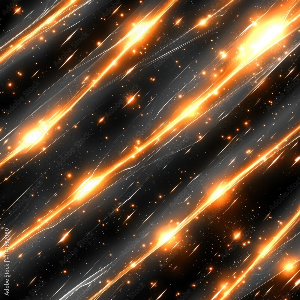 Poster dynamic light trails abstract space digital art dark environment close-up view energy and motion con