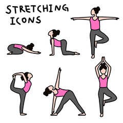 스트레칭 자세 아이콘(stretching pose icons)