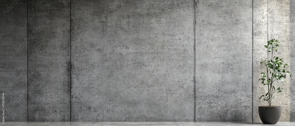 Poster grey cement wall texture in loft-style design, ideal for facebook cover dimensions, ready-to-use bac