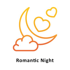 Romantic Night Vector Gradient Icon. Eps 10 file