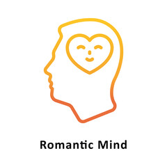 Romantic Mind Vector Gradient Icon. Eps 10 file
