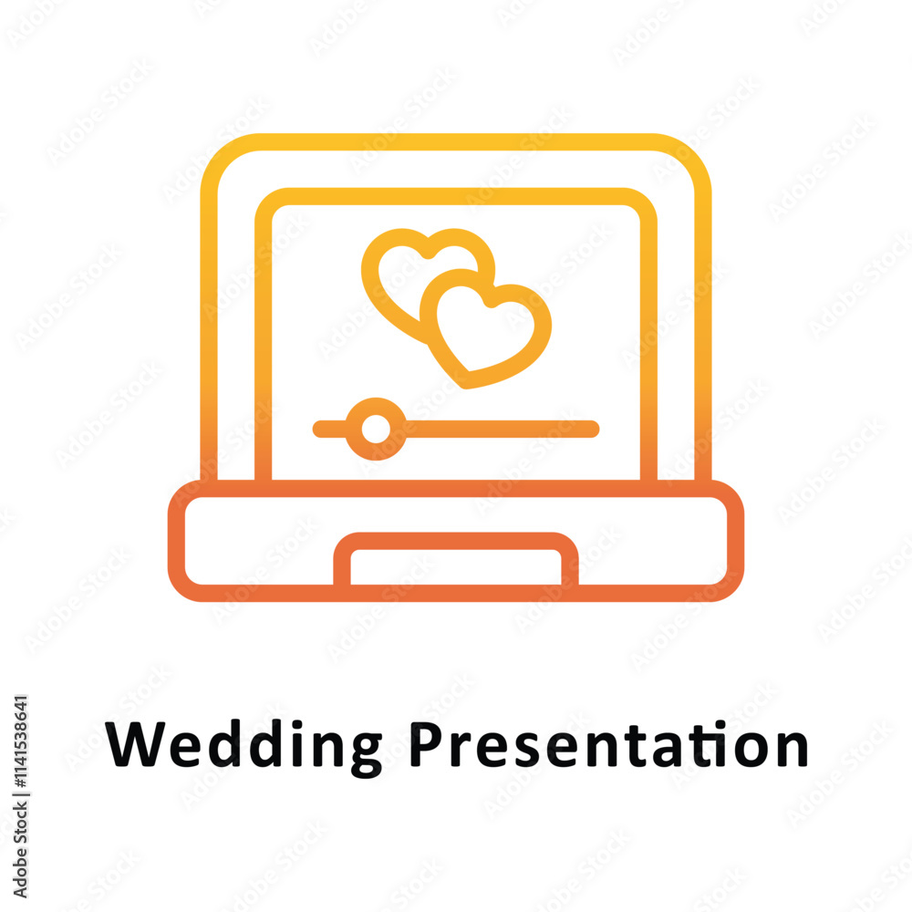 Aufkleber wediing presentation vector gradient icon. eps 10 file