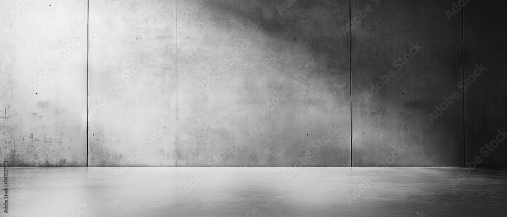 Poster grey cement wall texture in loft-style design, ideal for facebook cover dimensions, ready-to-use bac