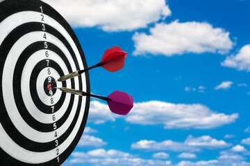 Red dart arrow on dartboard, business target concept