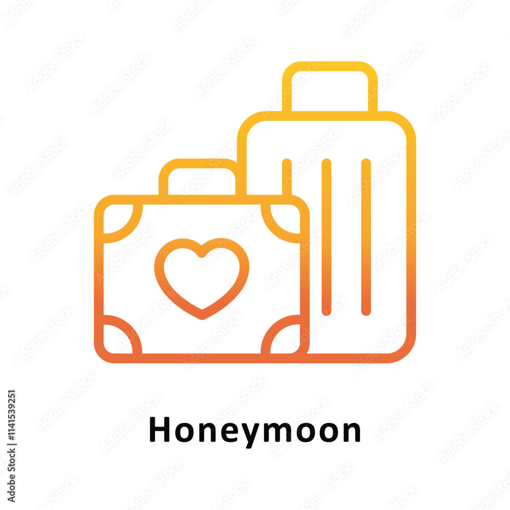 Poster honymoon vector gradient icon. eps 10 file