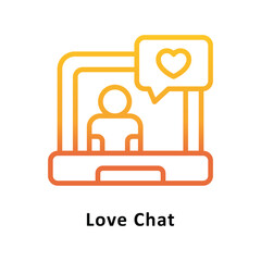 Love Chat Vector Gradient Icon. Eps 10 file