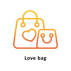 Love Bag Vector Gradient Icon. Eps 10 file