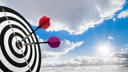 Red dart arrow on dartboard, business target concept