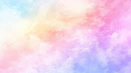 Soft Pastel Clouds in Gentle Gradient of Pink, Blue and Yellow Hues