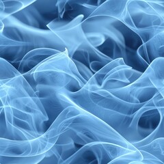 Fototapeta premium Flowing blue smoke abstract digital art fluid motion calm environment close-up view ethereal concept