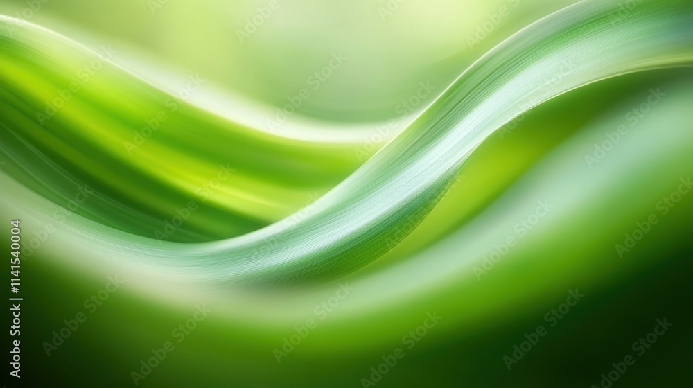 Poster elegant green abstract background with soft flowing lines and light effects