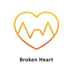 Broken Heart Vector Gradient Icon. Eps 10 file