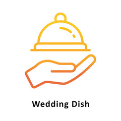 Wedding Dish Vector Gradient Icon. Eps 10 file