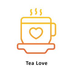 Tea Love Vector Gradient Icon. Eps 10 file