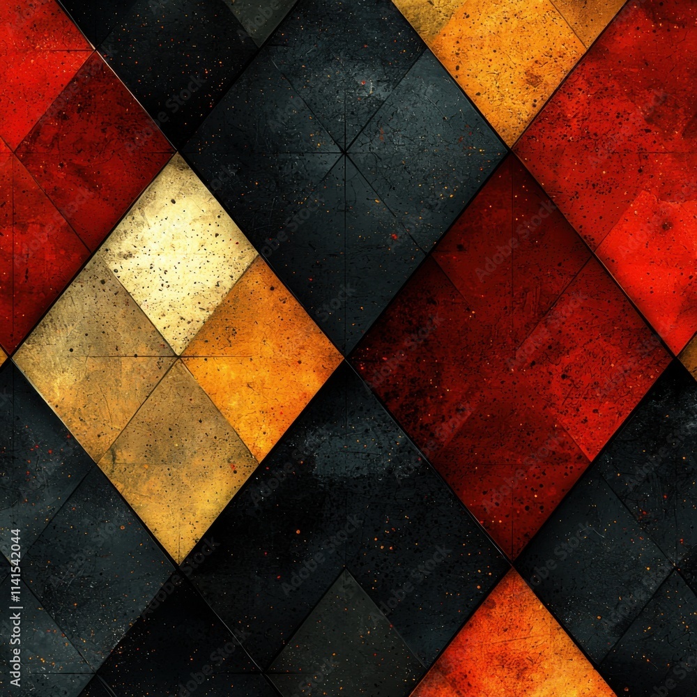 Aufkleber dynamic geometric design patterns abstract art digital illustration colorful environment top-down vi