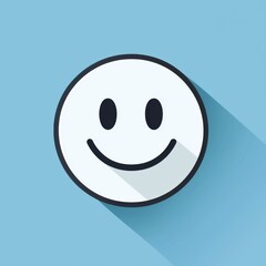 Fototapeta premium Joyful smiley face icon digital art minimalist design light blue background graphic illustration positive vibes