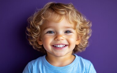 Naklejka premium Asian boy or girl smiling in studio color background