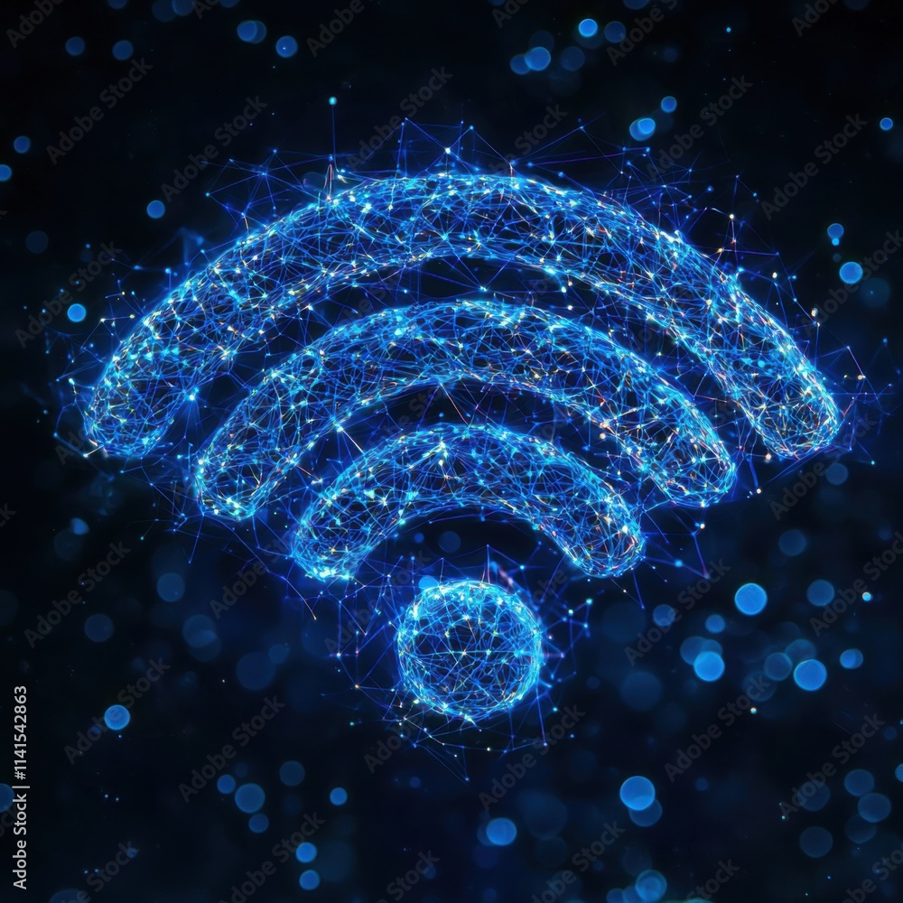 Poster wireless connectivity symbol digital space graphic design futuristic environment abstract view techn