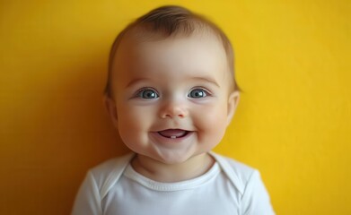 Naklejka premium Asian boy or girl smiling in studio color background