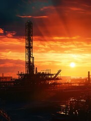 Obraz premium Oil rig in field