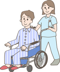 車椅子に座る人