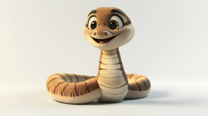 Fototapeta premium Adorable 3D Cartoon Snake Illustration