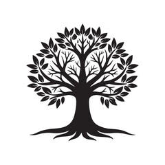 Obraz premium Black tree of life spreading roots and branches