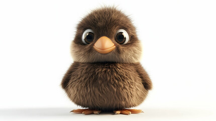 Fototapeta premium Adorable 3D Render of a Fluffy Baby Bird
