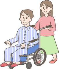 車椅子に座る人